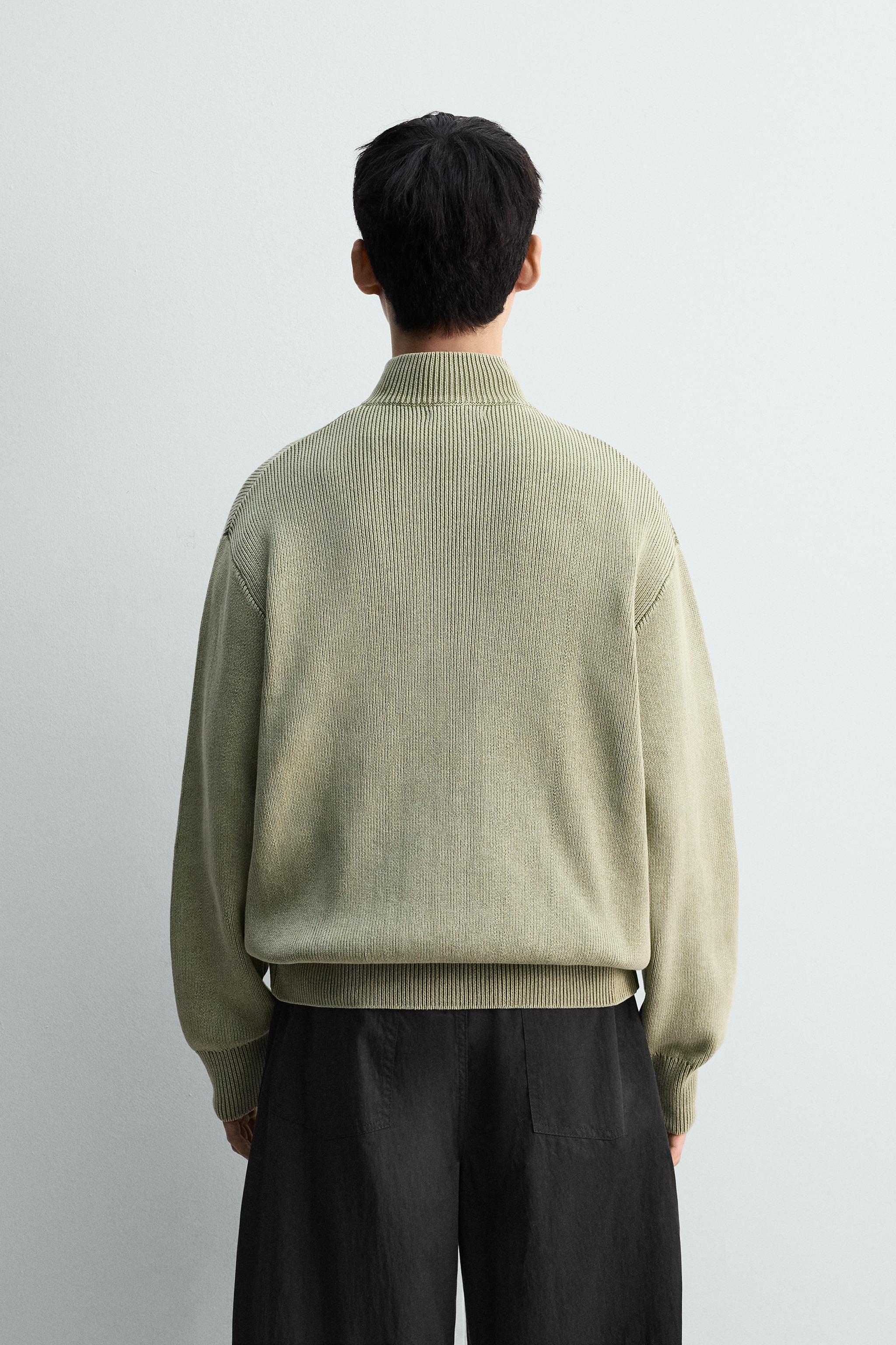 WASHED TEXTURED KNIT CARDIGAN